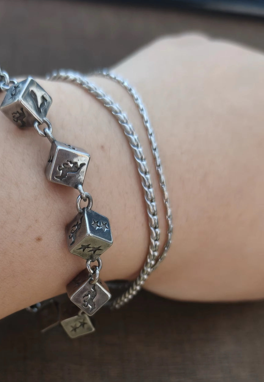 Non Tarnish Silver Chain Bracelet Two Layers