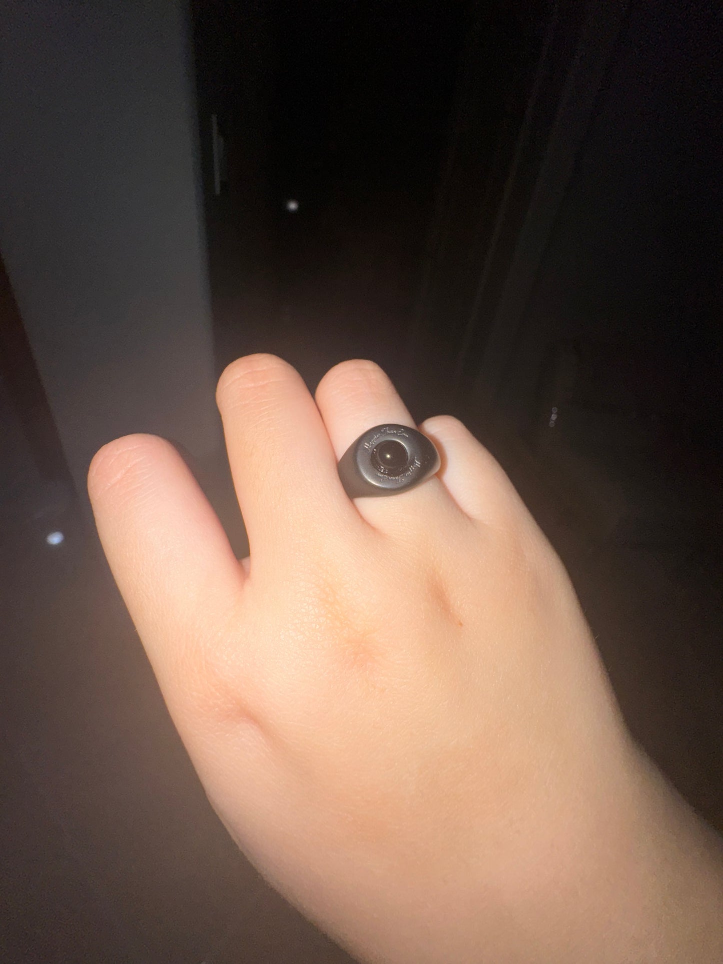 Black Vegan HTE Pearl Ring Open Size