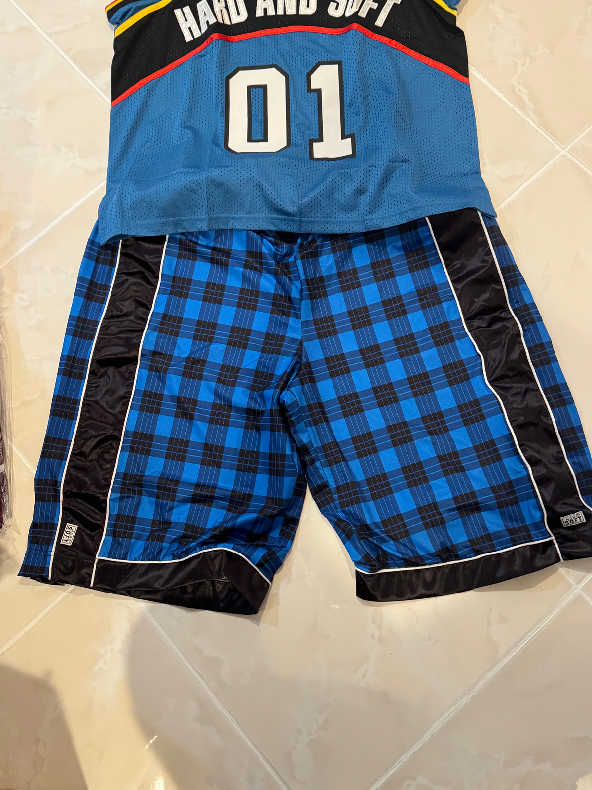 Baggy Manchester Plaid Blue Shorts Ready To Ship