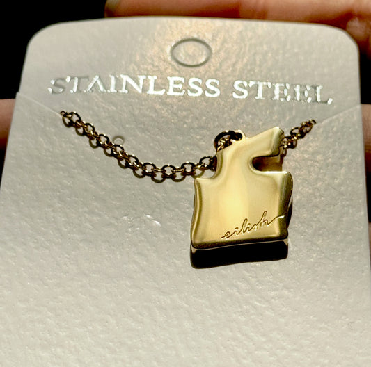 Eilish No 1 Perfume Gold Necklace Inspired Dainty Stainless Steel