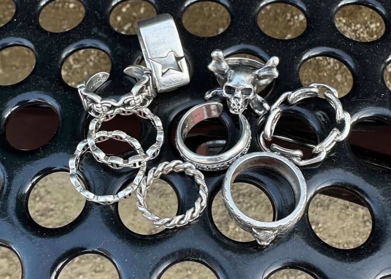 Detailed Non Tarnish Skull Ring Waterproof Durable Open Size