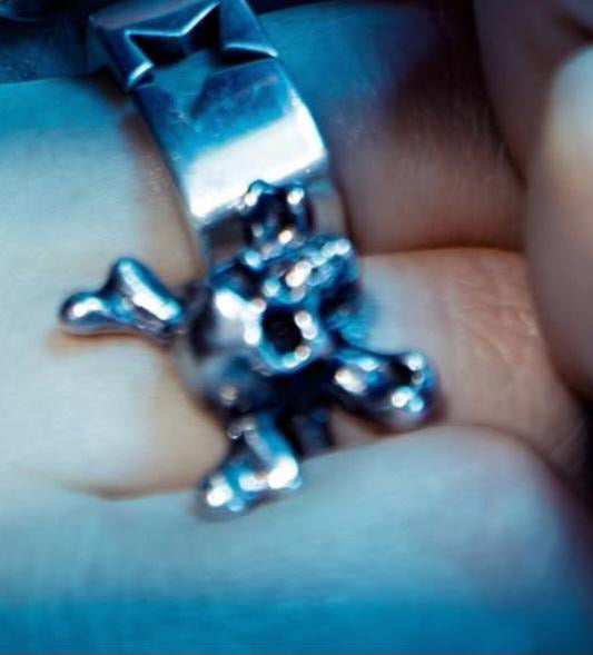 Detailed Non Tarnish Skull Ring Waterproof Durable Open Size