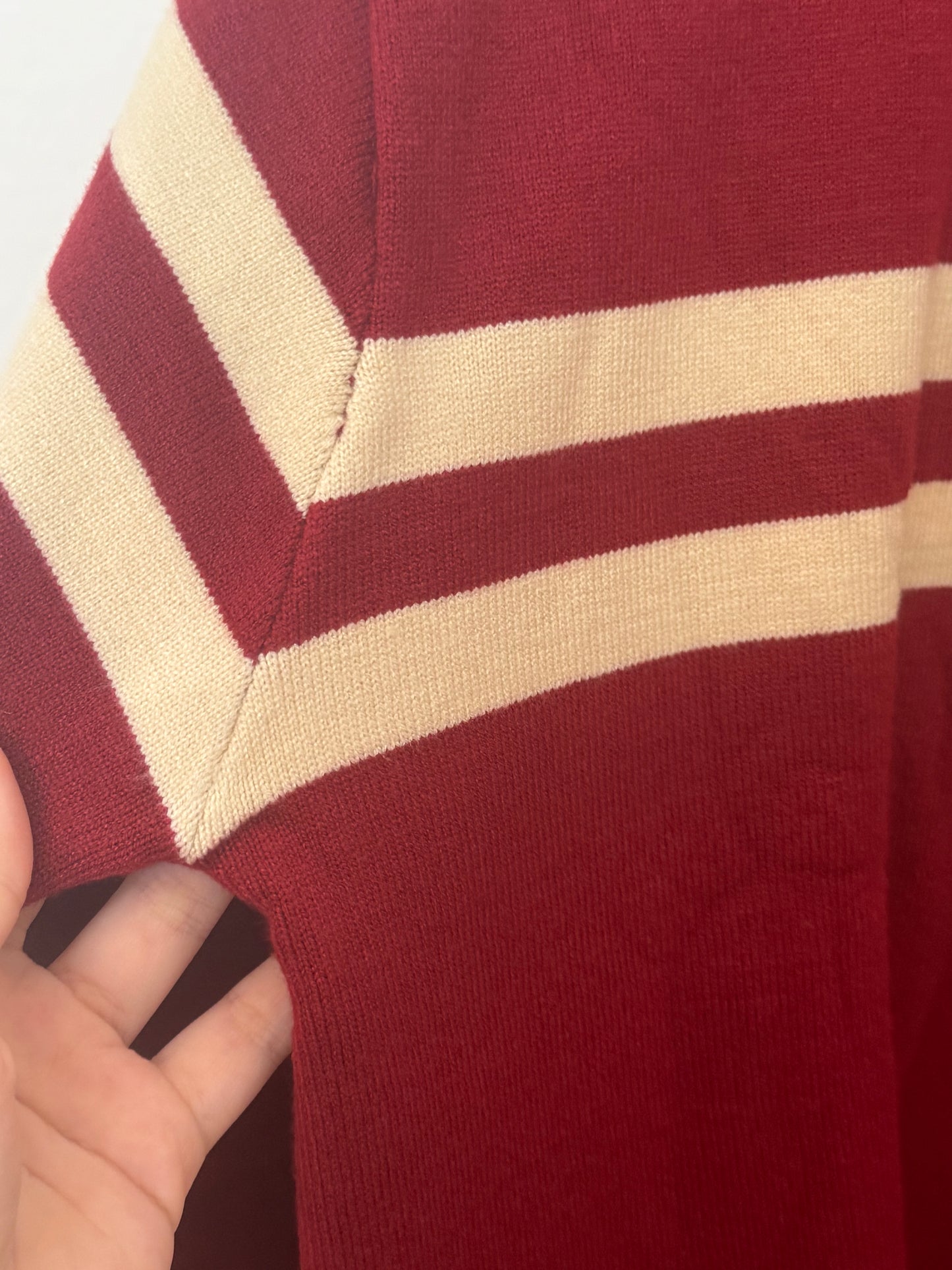 Red Cream White Striped Sweater Chihiro MV Inspired