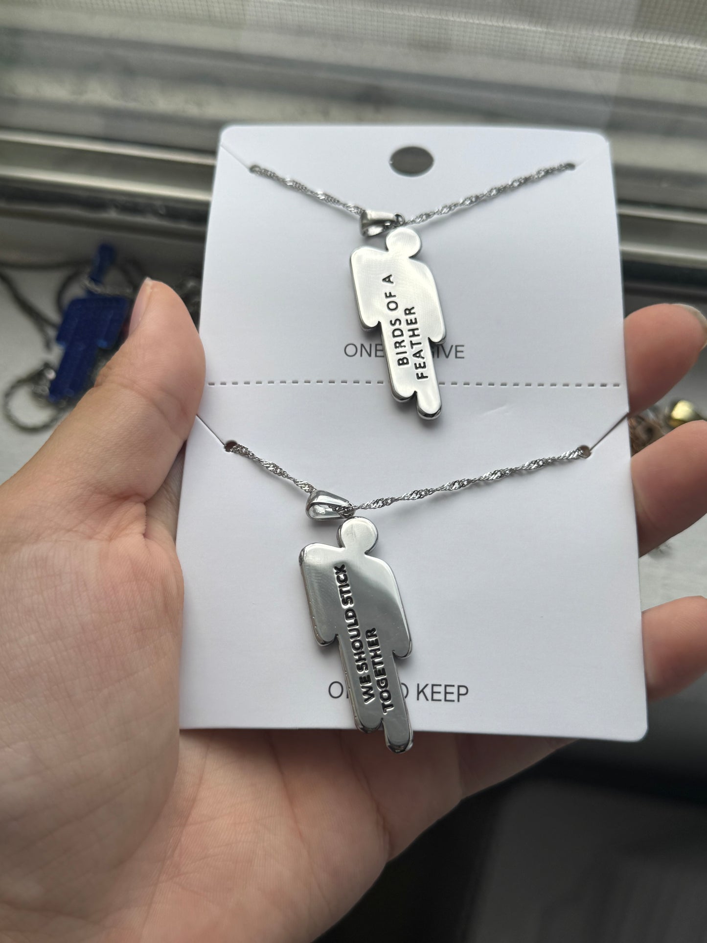 NEVER TARNISH - Birds of a feather Blohsh Friendship Necklace Set, Waterproof