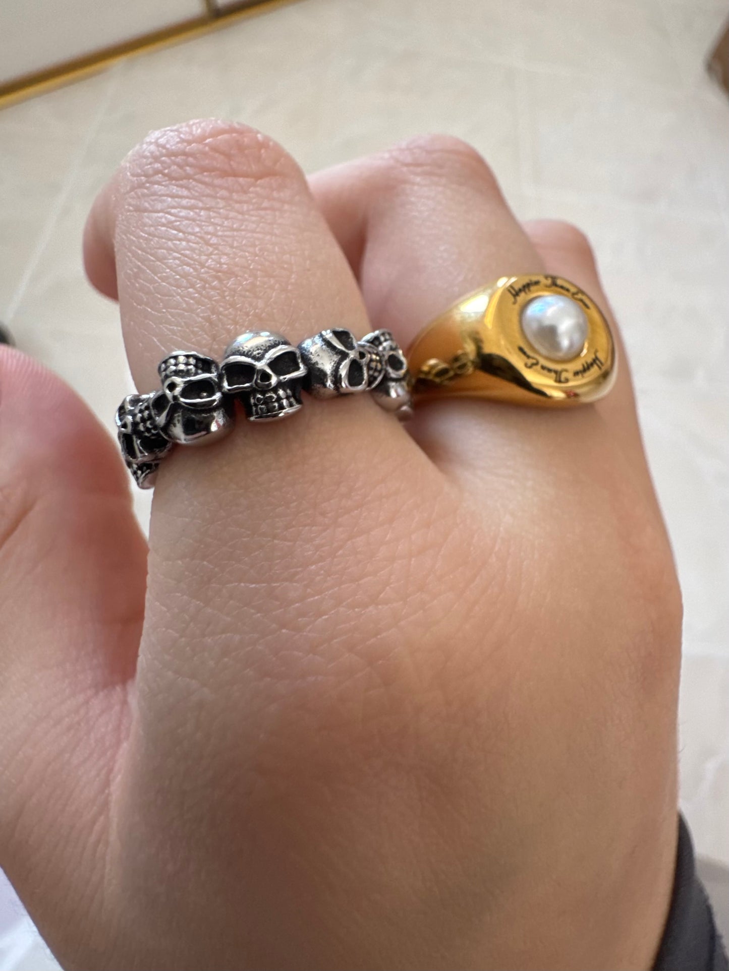 Skull surround ring stainless steel