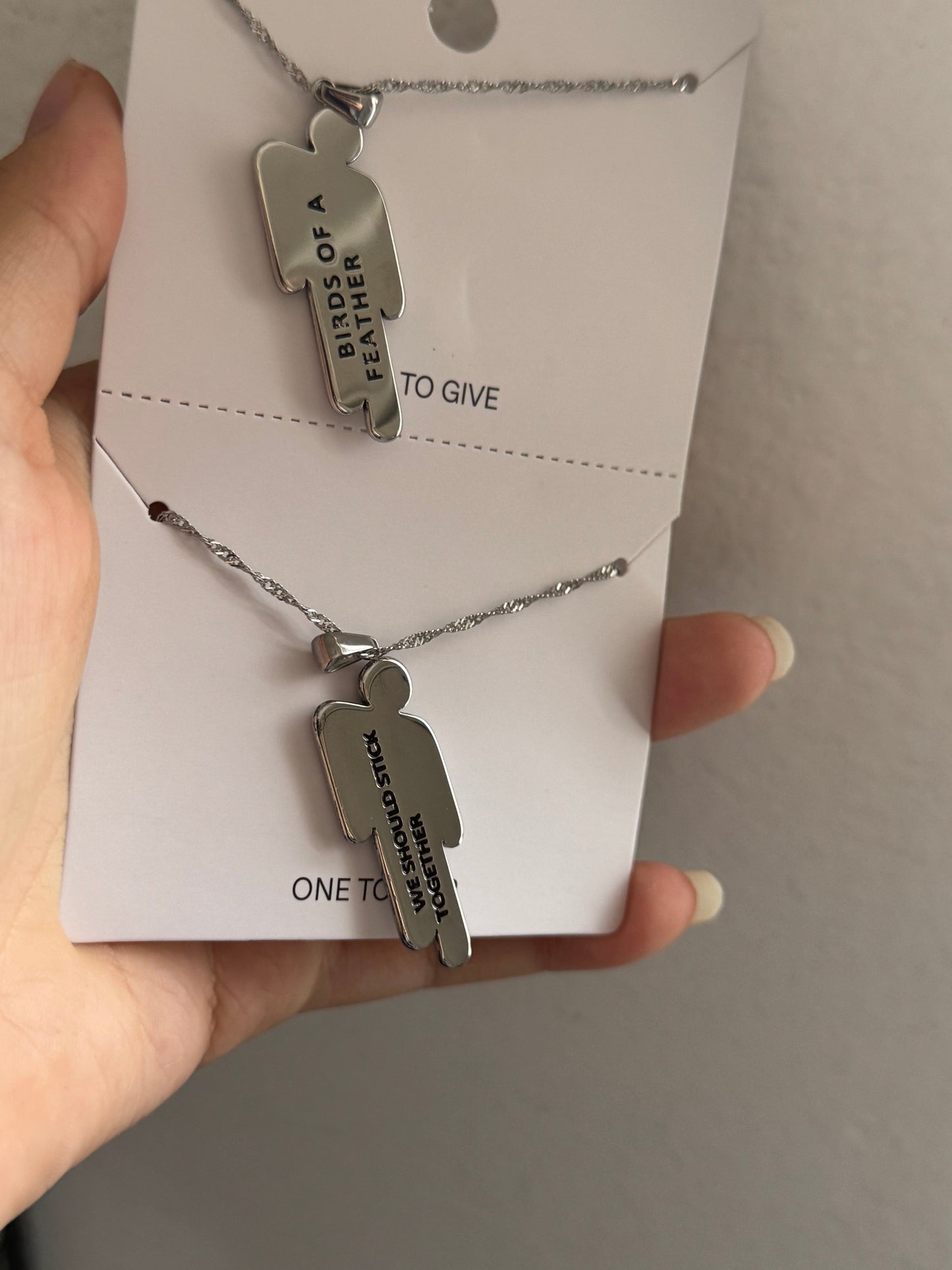 NEVER TARNISH - Birds of a feather Blohsh Friendship Necklace Set, Waterproof
