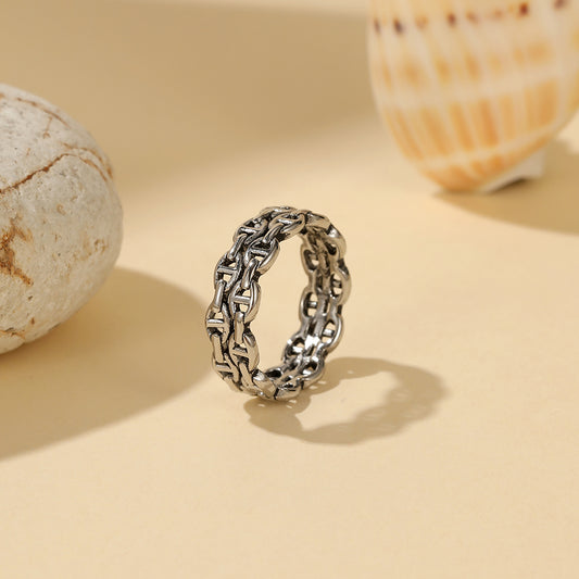 Chain Layered Ring Stainless Steel Waterproof