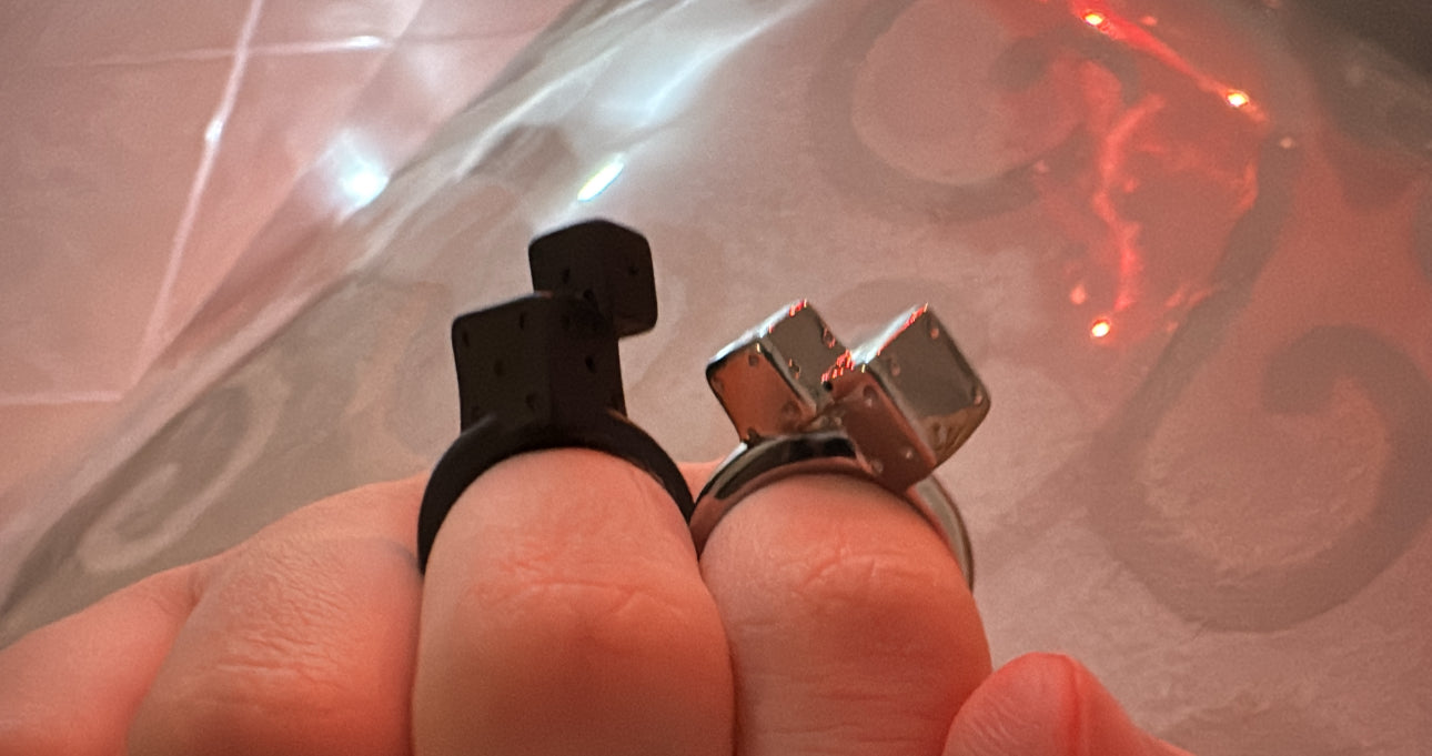 Dice Matte Black [ One dice on top of other ] OPEN RING
