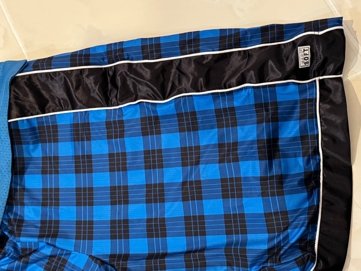 Baggy Manchester Plaid Blue Shorts Ready To Ship