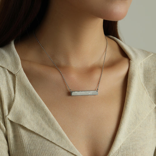 Wildflower Themed Necklace Double Sided Reversible Engraving Stainless Steel