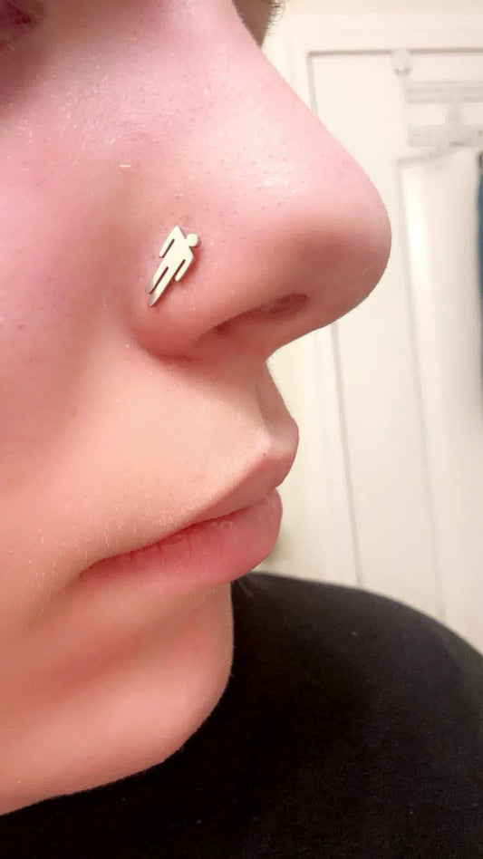 Figure Nose Stud Stainless Steel 20 gauge