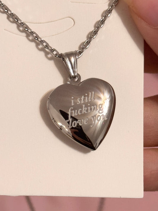 Olivia “I still fucking love you” Stainless Steel Heart Locket