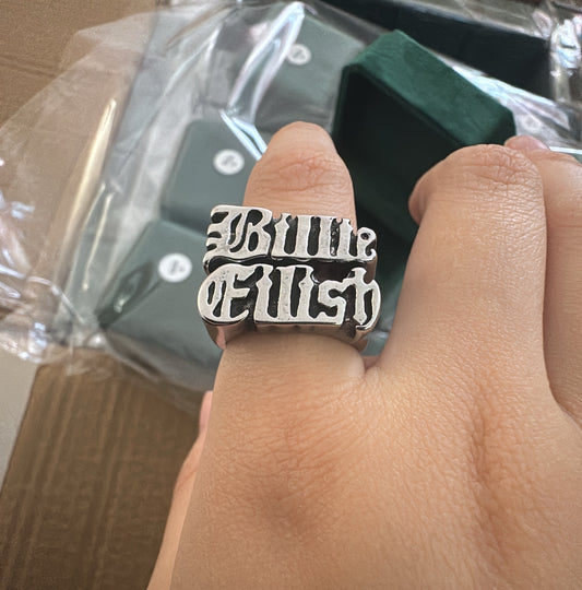 B E Ring Set (2) Rings Stainless Steel