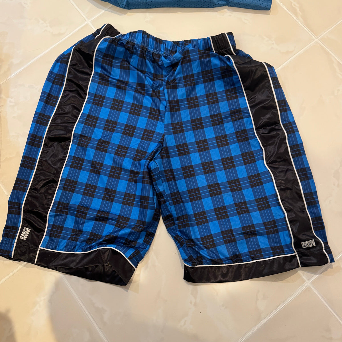 Baggy Manchester Plaid Blue Shorts Ready To Ship