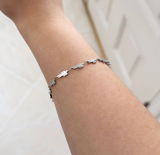 Figure Bracelet Stainless Steel Waterproof 18 + 5 CM Extender