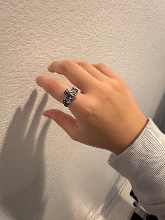 Bat Ring Stainless Steel Will never Tarnish Open Size