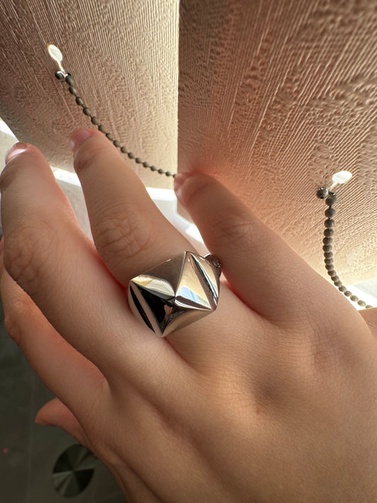 Shiny Geometric Stainless Steel Non Tarnish Open Ring