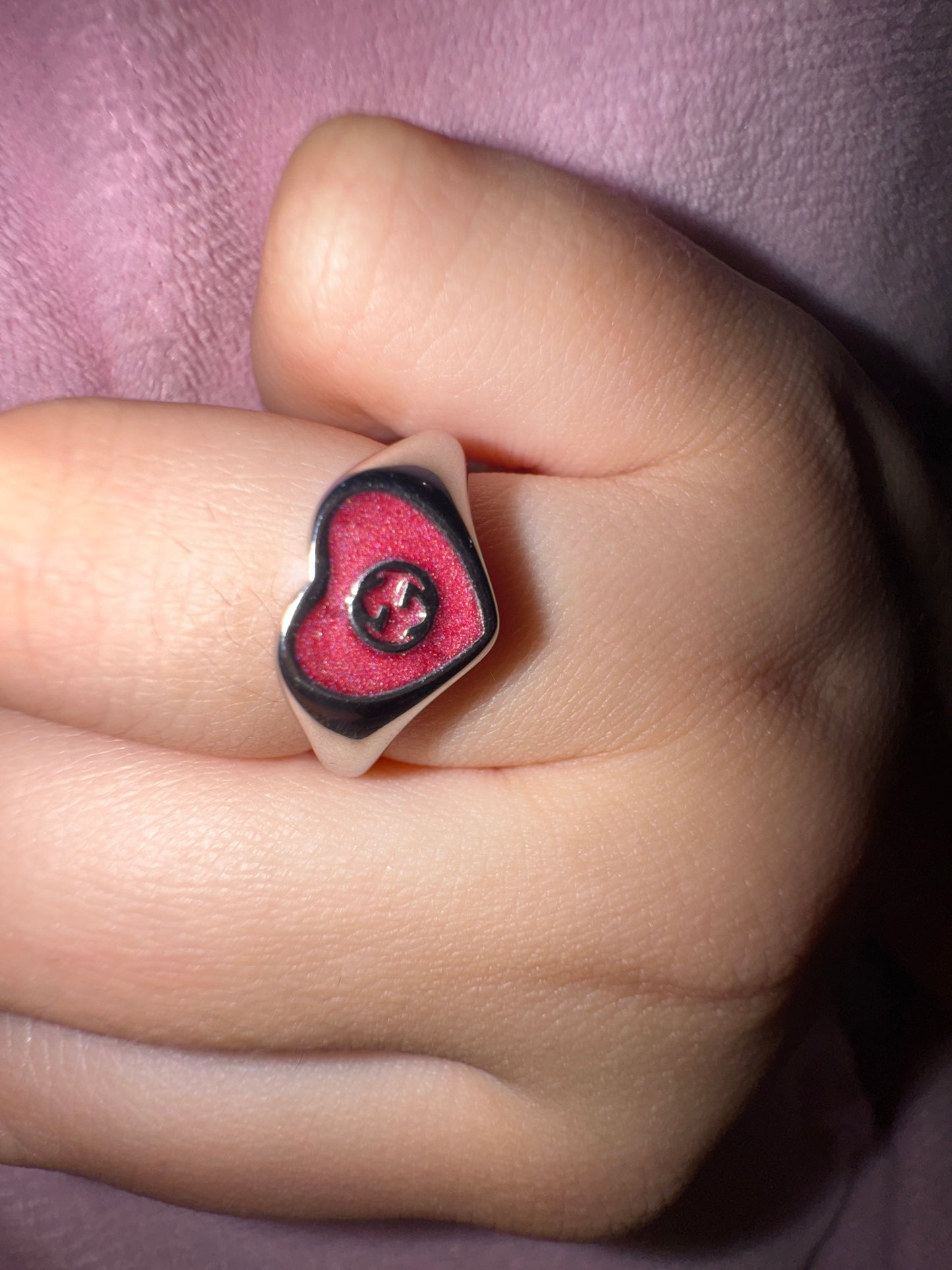 heart ring open size stainless steel