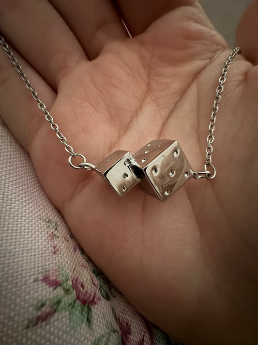 Dice Necklace Perfect Size Pendant Stainless Steel