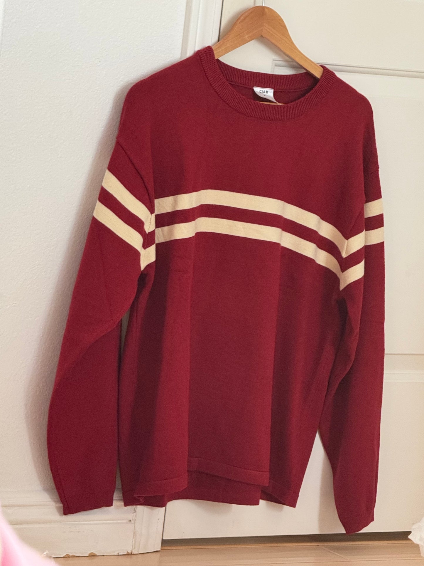 Red Cream White Striped Sweater Chihiro MV Inspired