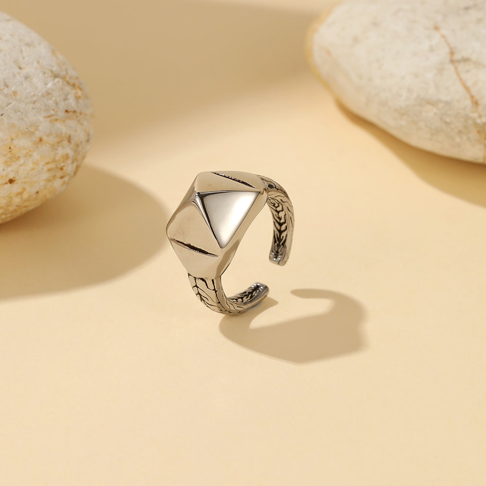 Shiny Geometric Stainless Steel Non Tarnish Open Ring