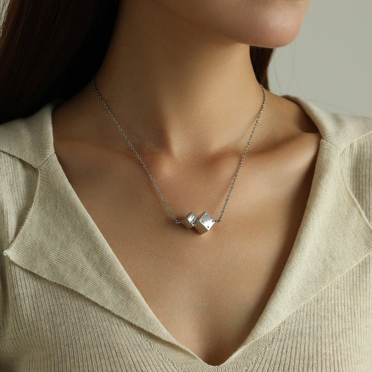 Dice Necklace Perfect Size Pendant Stainless Steel