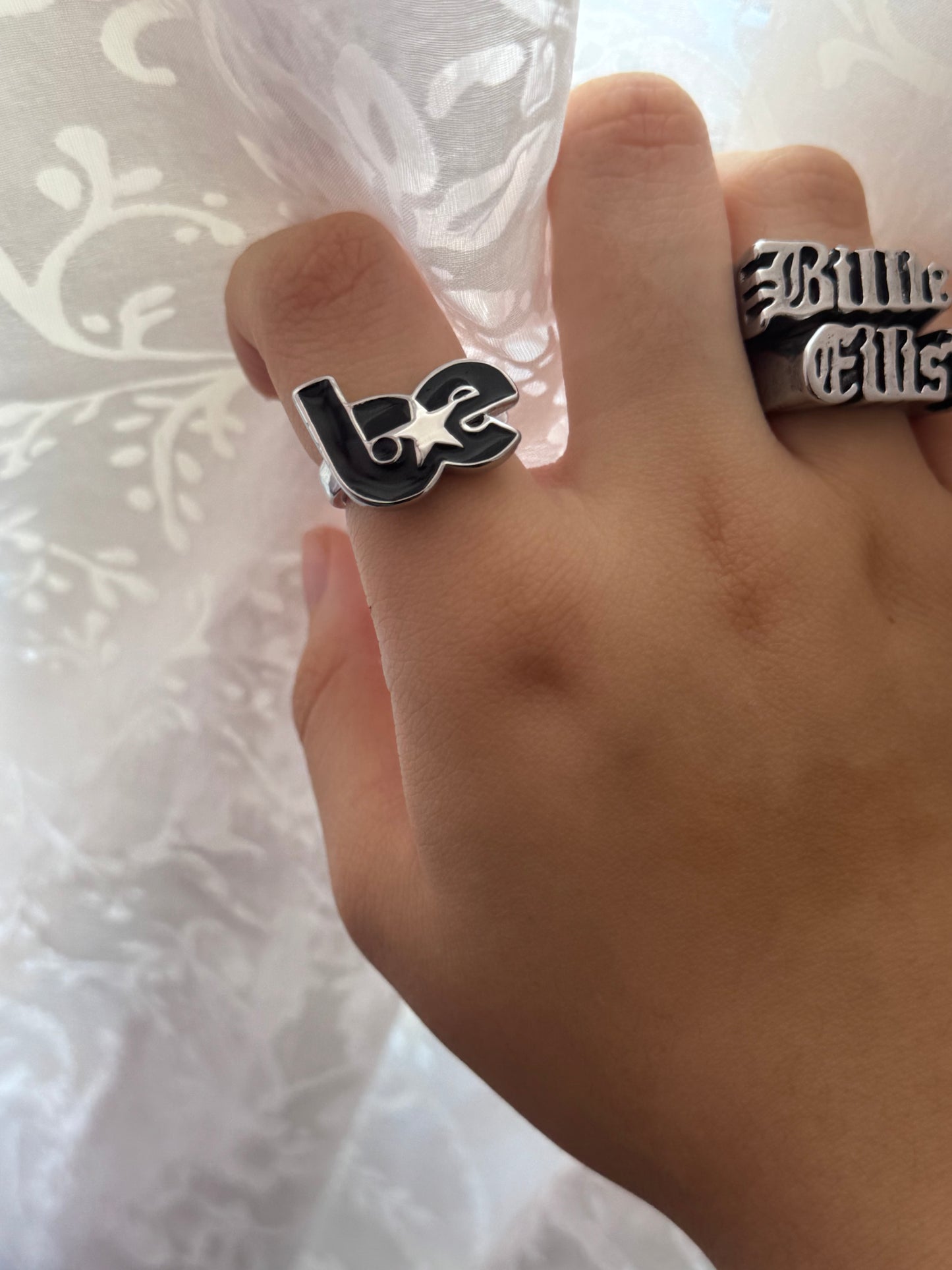 B⭐️E star ring Stainless Steel One Size