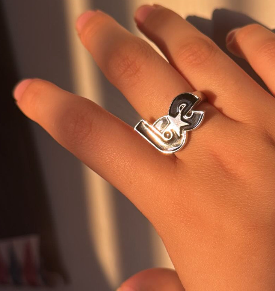 B⭐️E star ring Stainless Steel One Size