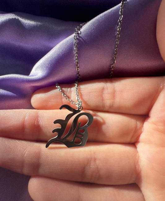 “B” Necklace Stainless Steel Dainty Worn by BE