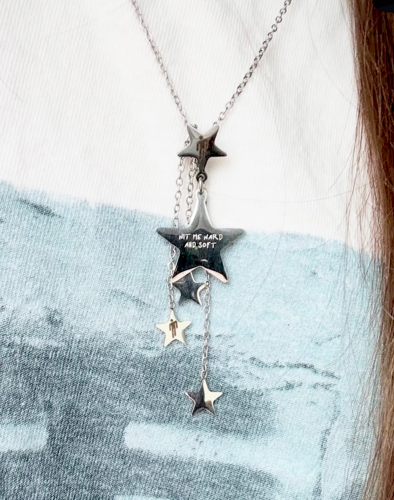 HMHAS Star Themed Necklace Stainless Steel Engraving