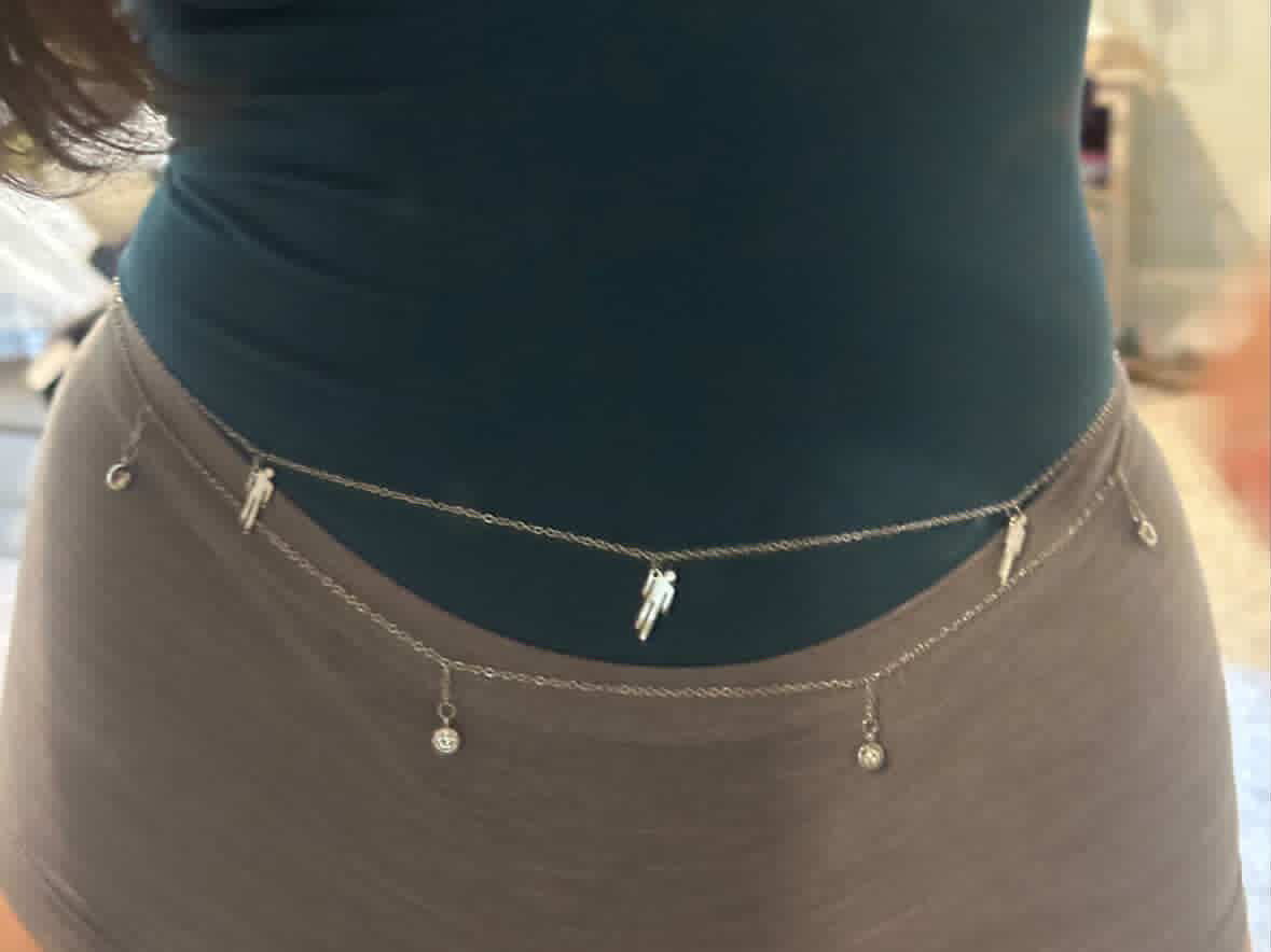 Blohsh Belly Chain Stainless Steel Waterproof Two Layers