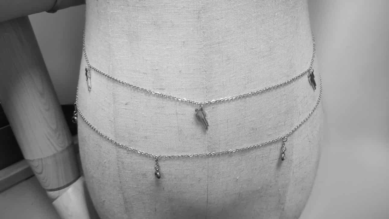 Blohsh Belly Chain Stainless Steel Waterproof Two Layers